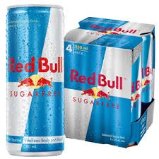 Red Bull Energy Drink Sugar Free 4 x 250ml