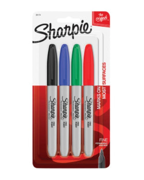 Sharpie Fine Point Permanent Marker Business Assorted 4 Pack