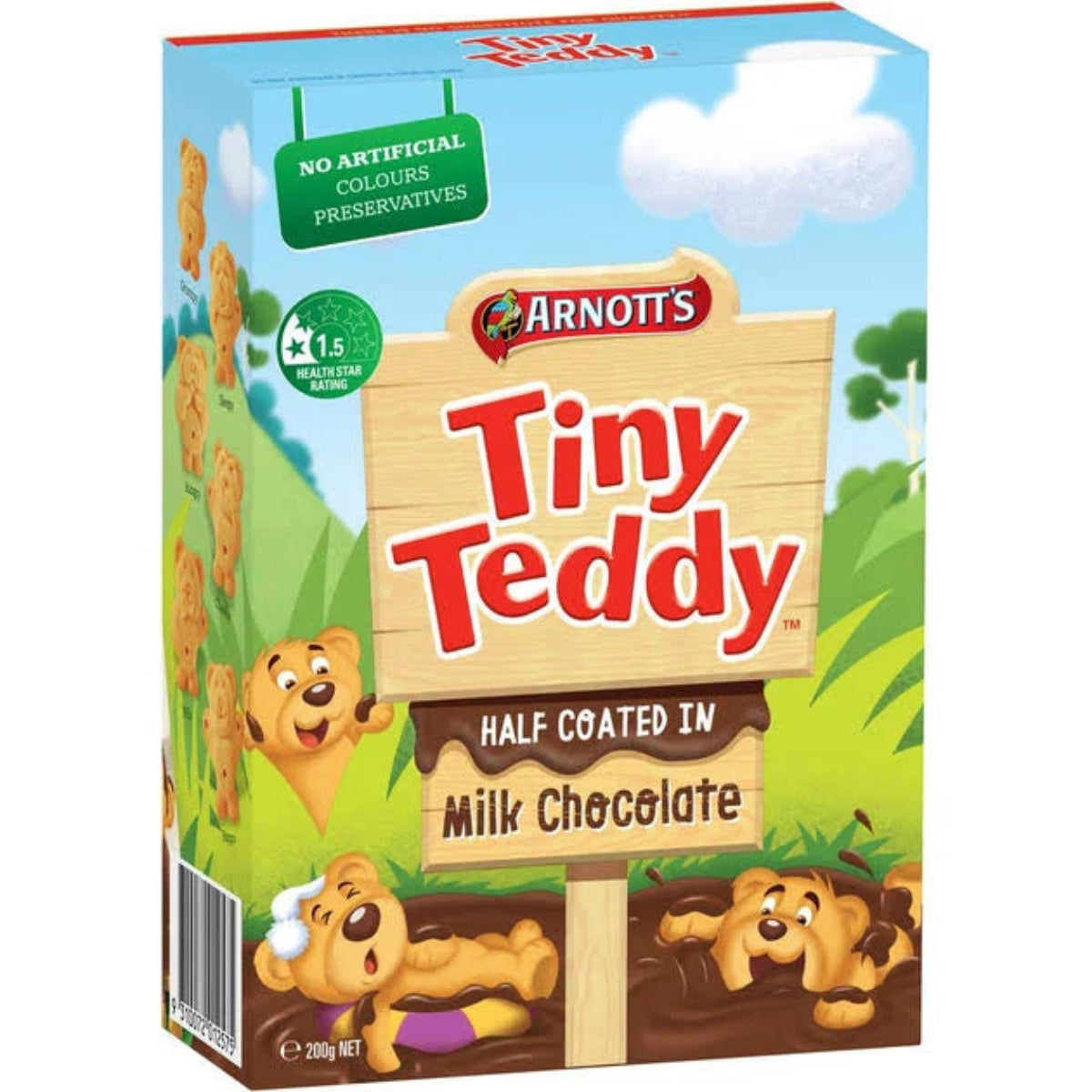 Arnott's Tiny Teddy Half Coated Chocolate Biscuits 200g