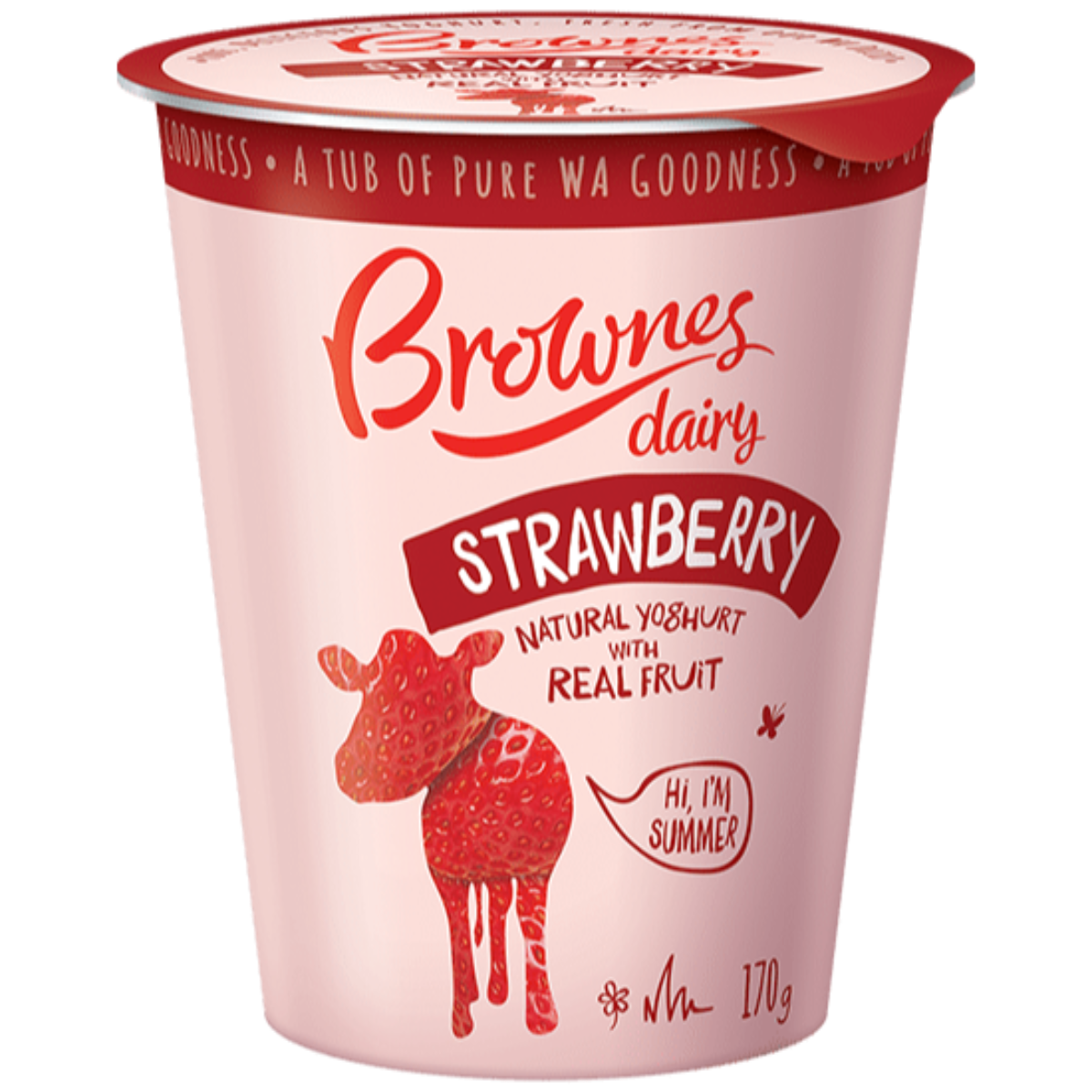 Brownes Natural Strawberry Yoghurt 1kg