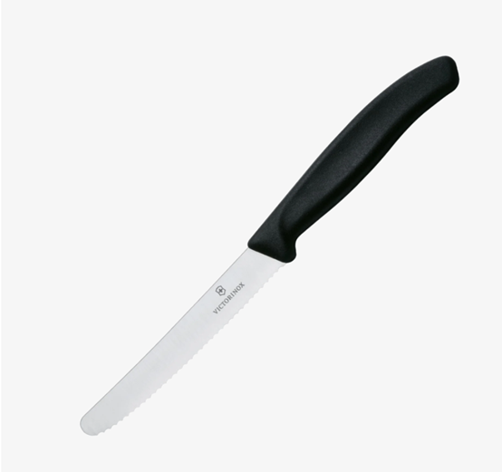 Victorinox Steak & Tomato Knife Round Tip Black