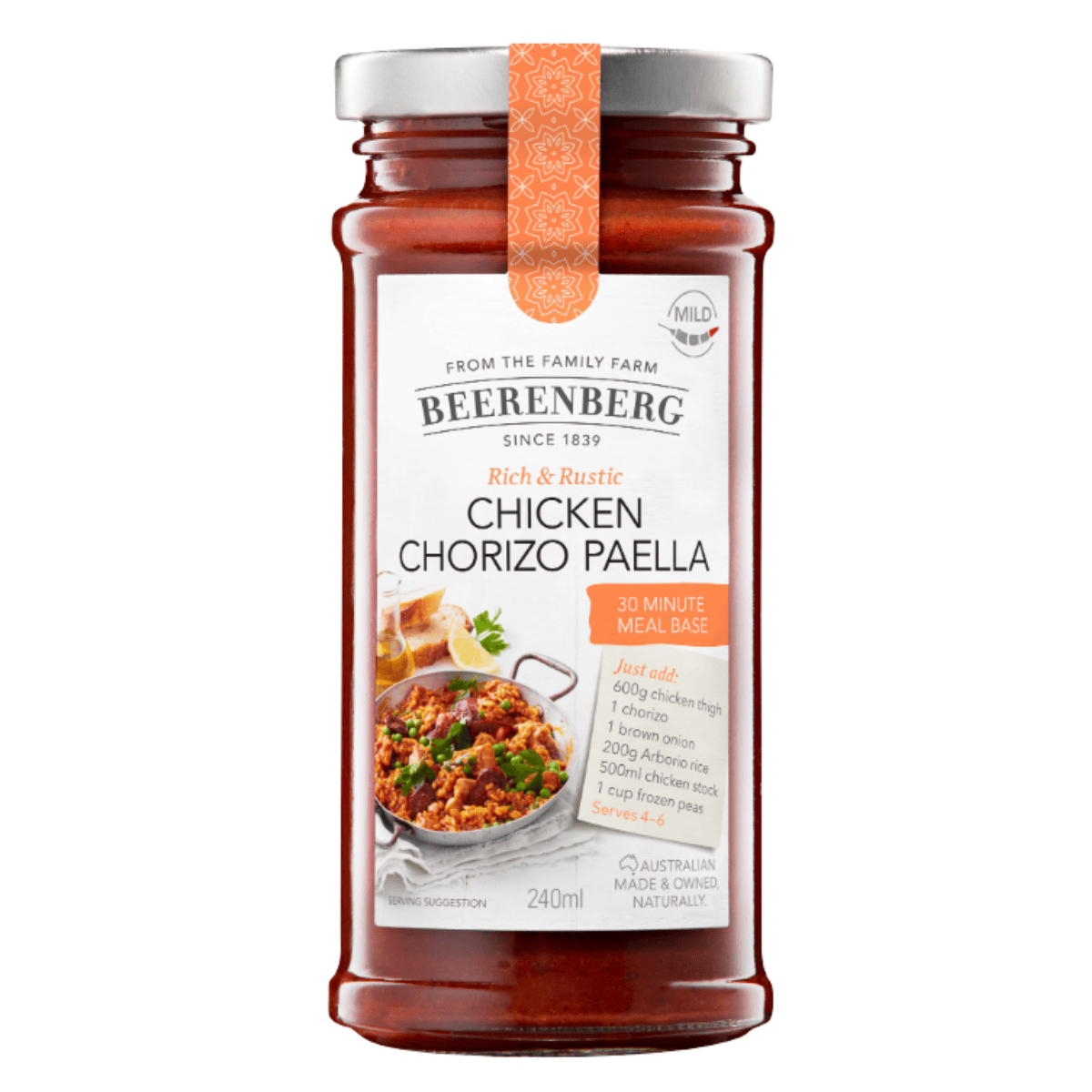 Beerenberg Chicken Chorizo Paella 30Min Meal Base 240ml