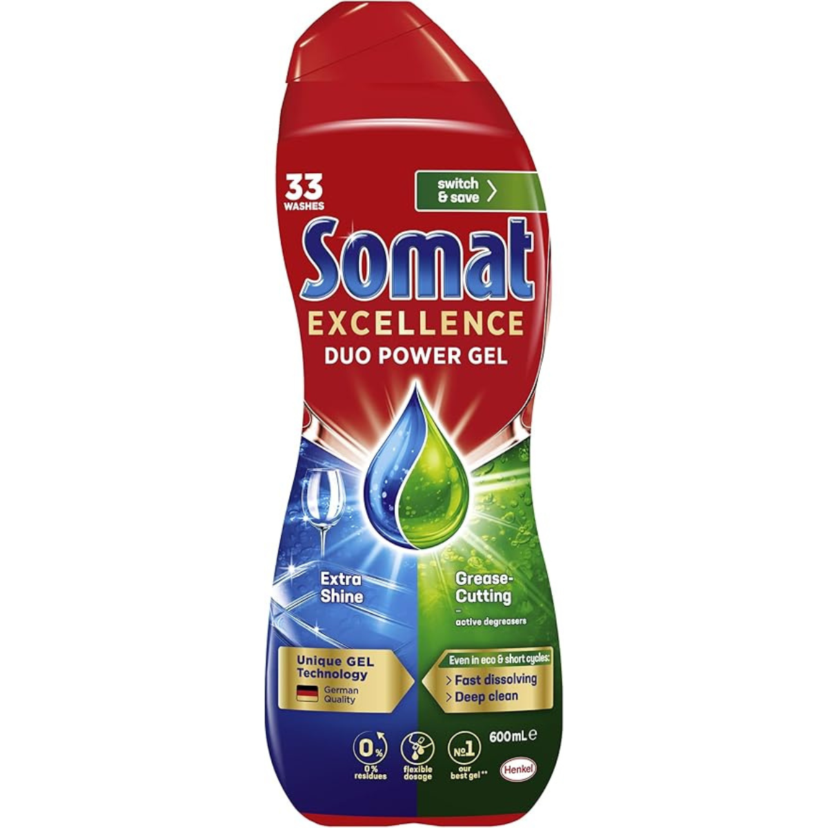 Somat Excellence Duo Power Original Dishwashing Gel 600ml