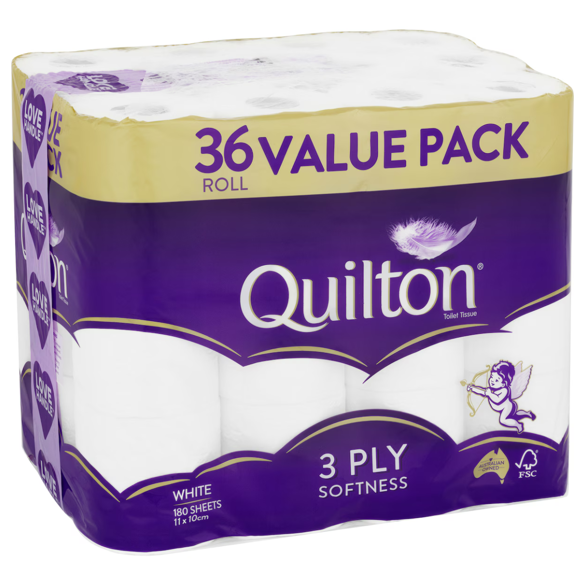Quilton 3Ply White Toilet Tissue 36 Pack