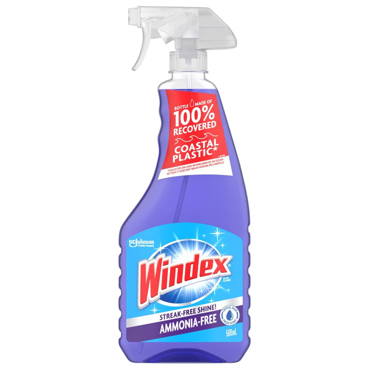Windex Glass Cleaner Ammonia Free Crystal Rain 500ml