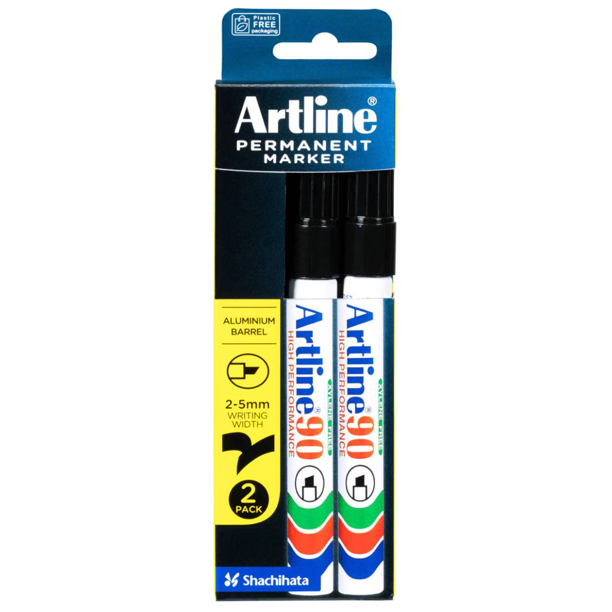Artline Permanent Marker Black 90mm 2Pk