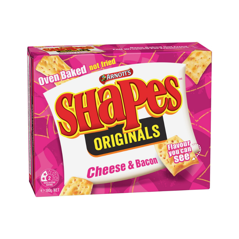 Arnott's Shapes Cheese  & Bacon 180gm