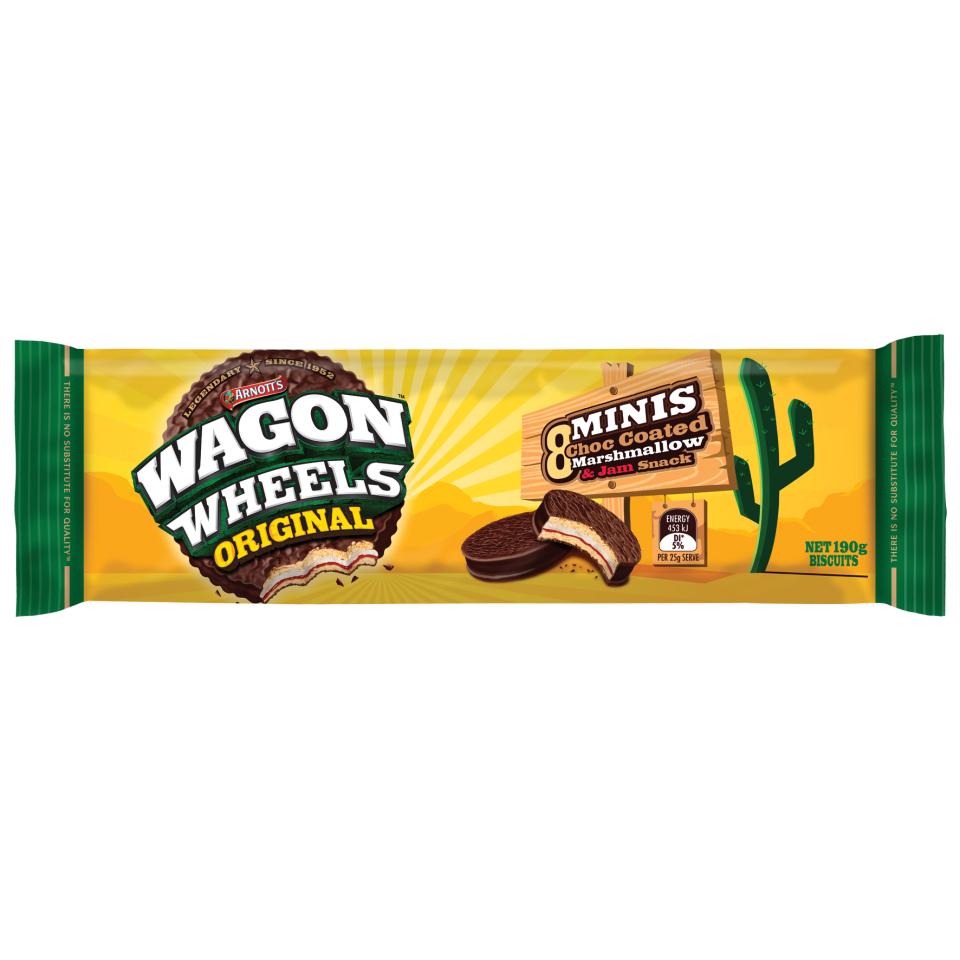 Arnott's Wagon Wheels Original Biscuits Mini 8Pk 190g