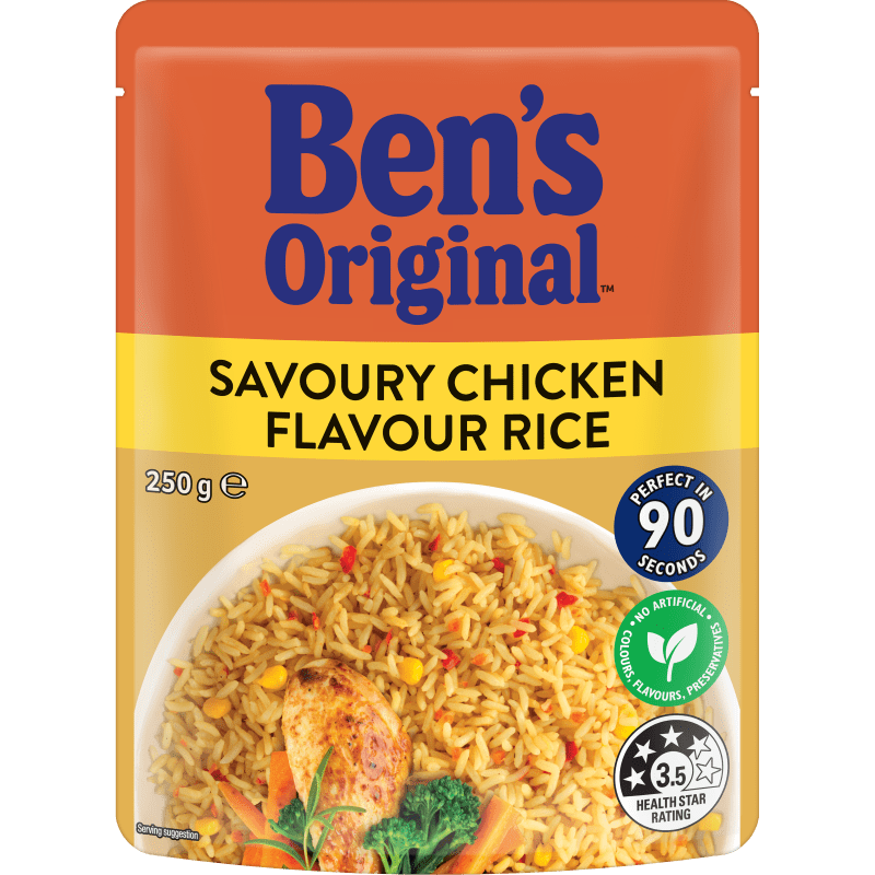 Ben's Original Savoury Chicken Flavour Microwave Rice Pouch 250g