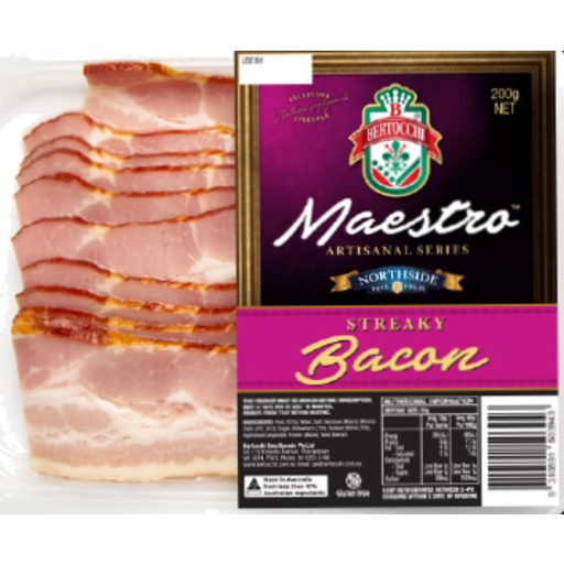 Bertocchi Bacon Streaky Maestro Artisanal Series 200g