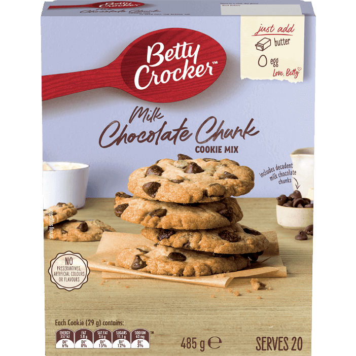 Betty Crocker Milk Choc Chunk Cookie Mix 485g