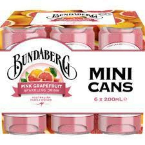 Bundaberg Pink Grapefruit Mini Cans 6 x 200ml