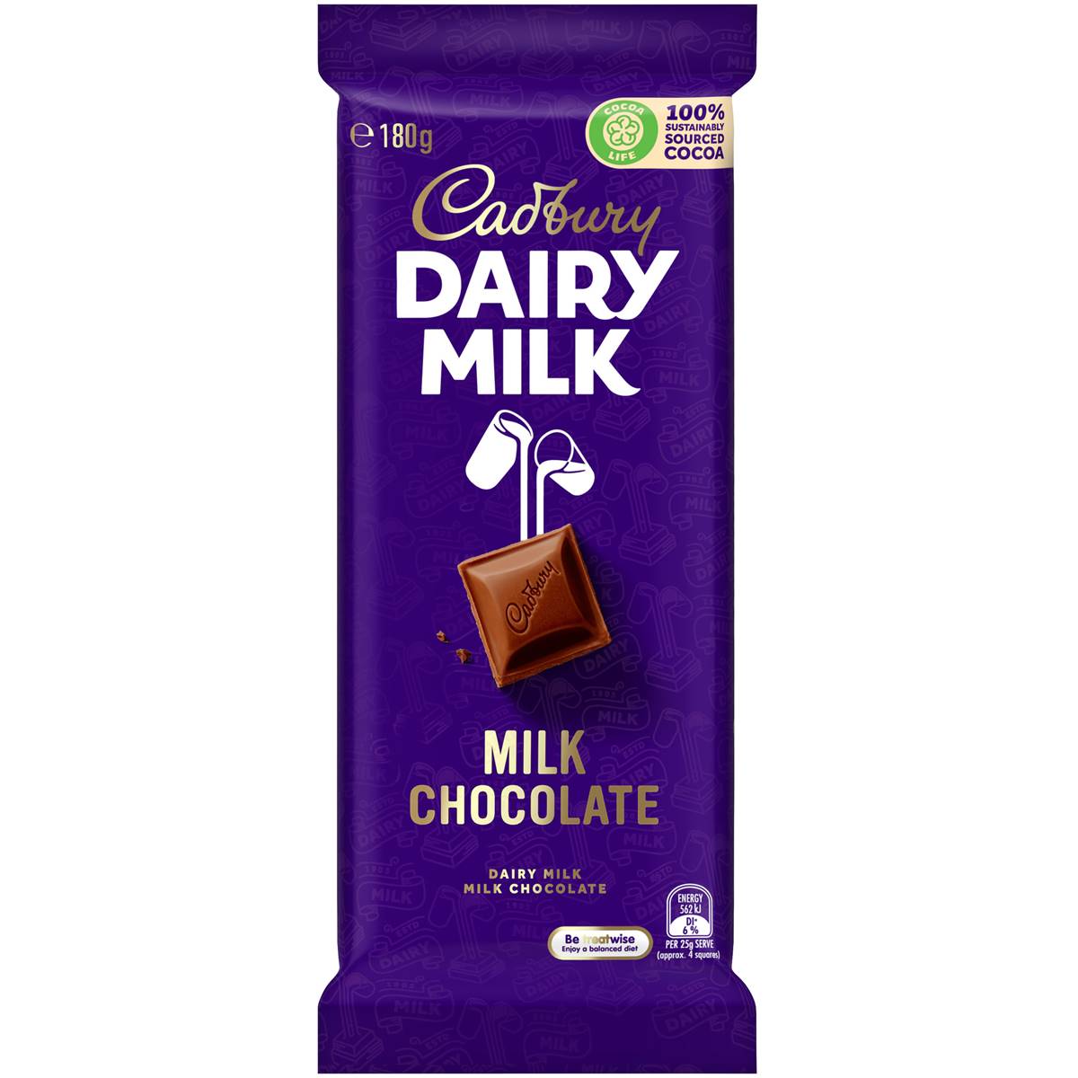 Cadbury Block Chocolate Dairy Milk 180gm