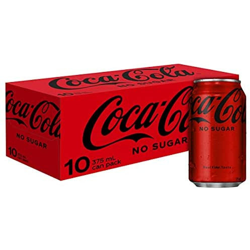 Coca Cola No Sugar Coke Cans 10 Pk