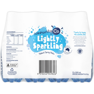 Community Co CP Lightly Sparkling Spring Water 12x500ml