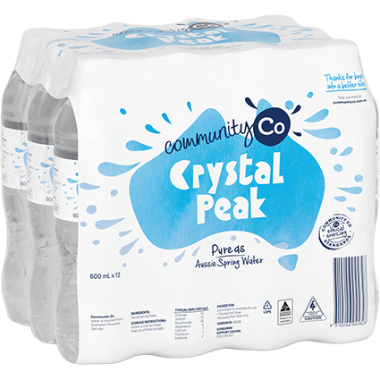 Community Co Crystal Peak Natural Spring Water 600ml x 12