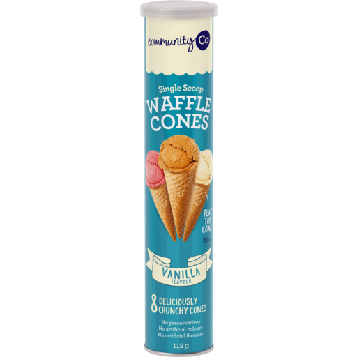 Community Co Single Scoop Waffle Cones  Flat 12 Pk