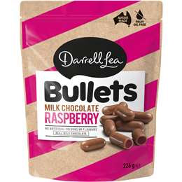 Darrell Lea Milk Chocolate Raspberry Bullets Share Bag 226g