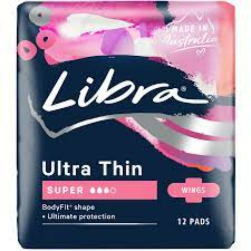 Libra Ultra Thin Super Pads with Wings 12pk