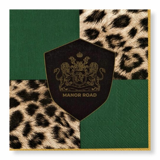 Manor Road Serviettes Lunch Checkerboard Leopard