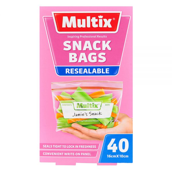 Multix Pk 40 Resealable Snack Bags