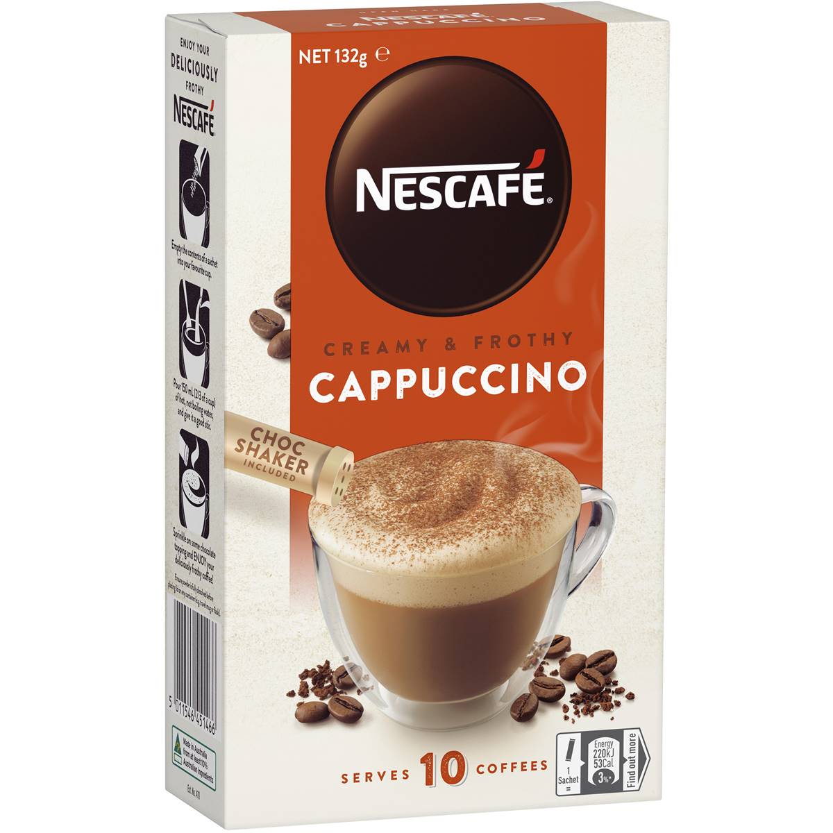 Nescafe Coffee Sachets Cappuccino 10pk