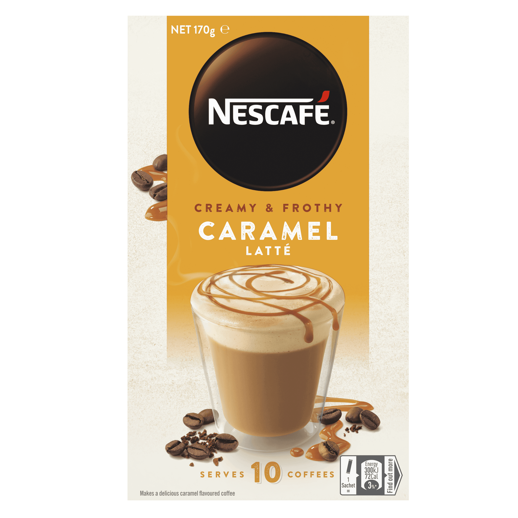 Nescafe Coffee Sachets Caramel Latte 10 pk