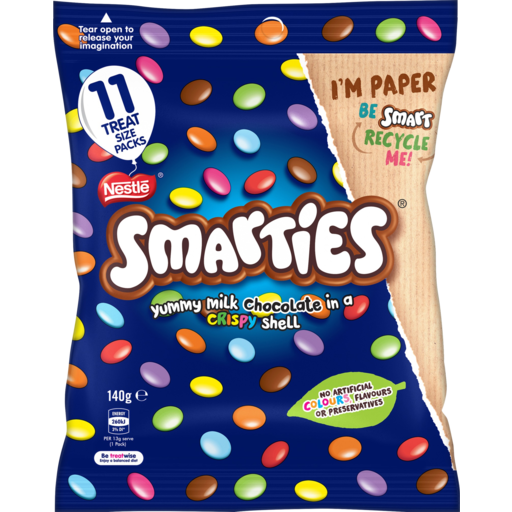 Nestle Smarties Chocolate 11 Piece Fun Pack 140g