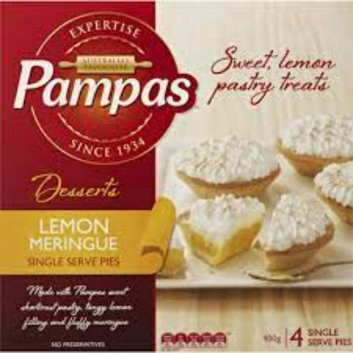 Pampas Pie Lemon Meringue 4 Single Serves, 400g