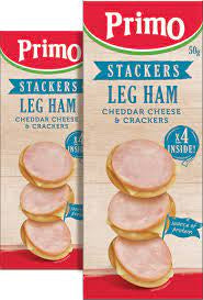 Primo Stackers Leg Ham Cheddar Cheese & Crackers 50g