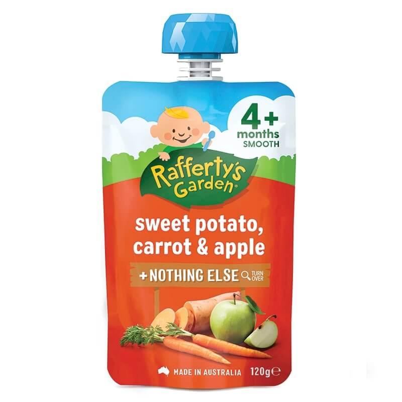 Rafferty's Garden Smooth 4mth+ Sweet Potato Carrot Apple 120g