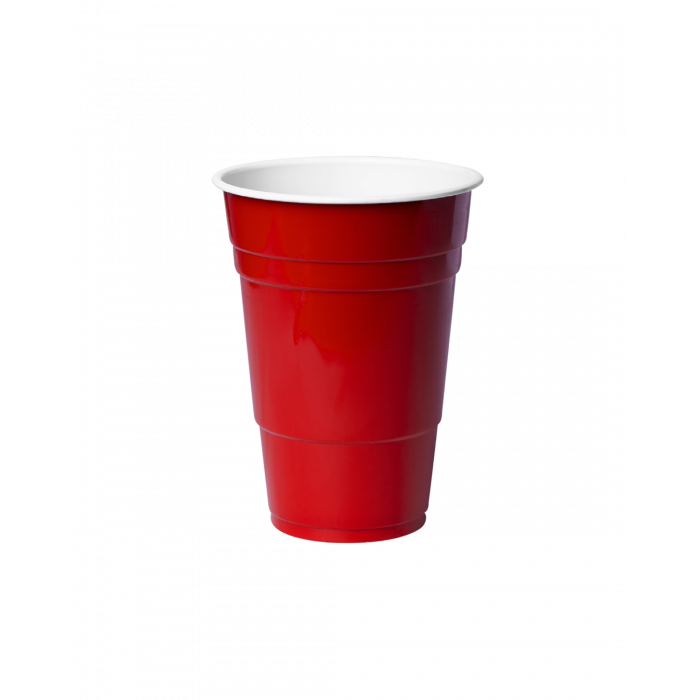 Reusable Redds Plastic Cups 425ml Red Pack 25