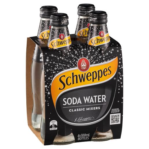 Schweppes Mixers Soda Water 300ml x 4 Pack