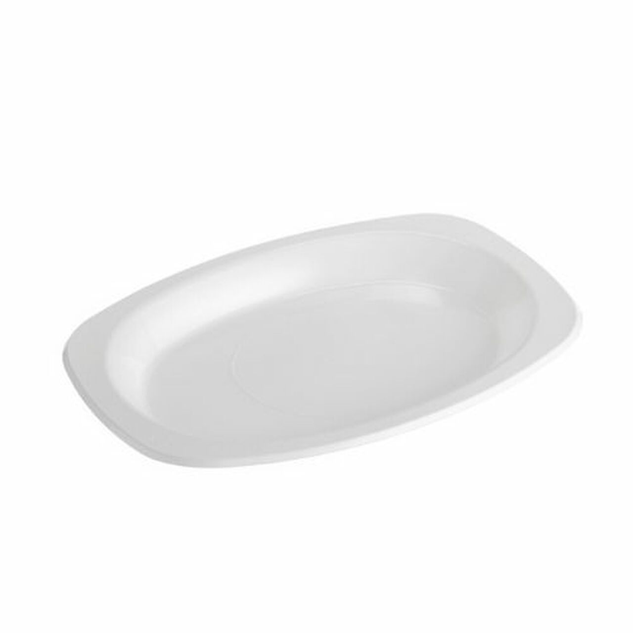 Reusable Snack Plate Oval 160mm White 50/Pack