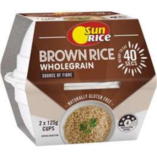 Sunrice Quick Cups Microwave Fragrant Brown Rice 250g