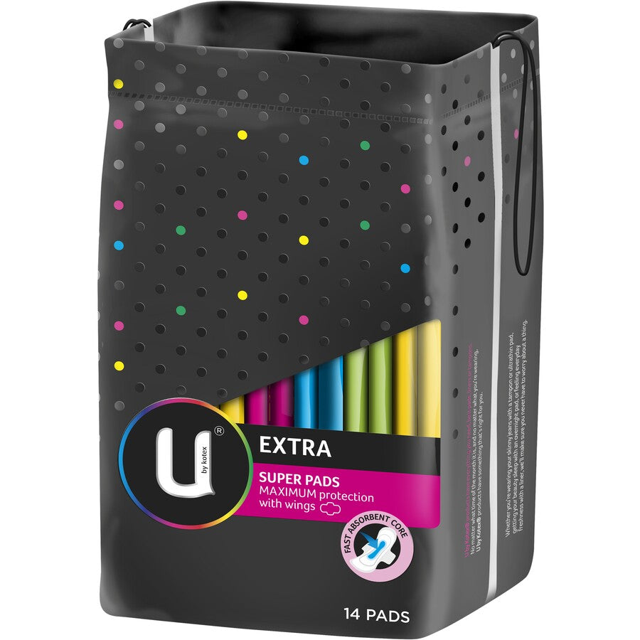 U By Kotex Maxi Pads Super Wing 14