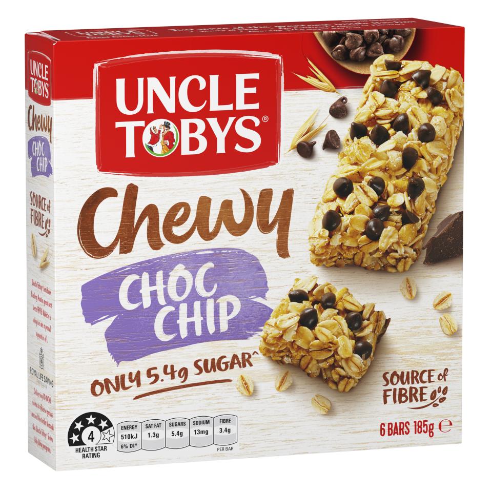 Uncle Toby's Chewy Muesli Bar Choc Chip 185g