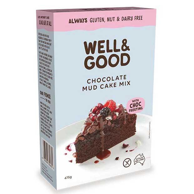 Well & Good Chocolate Mud Cake Mix with Chocolate Frosting GF 475g