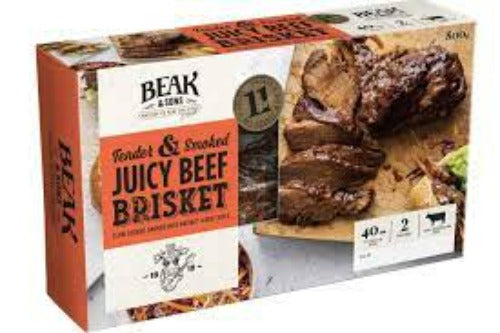 Beak & Sons Beef Brisket Slow Cooked With BBQ Sauce 800g