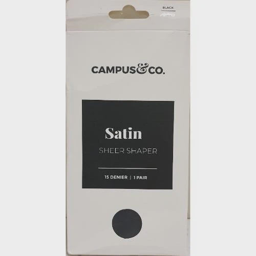 Campus&Co. Satin Sheer Shaper Black XTall