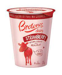 Brownes Natural Strawberry Yoghurt 1kg