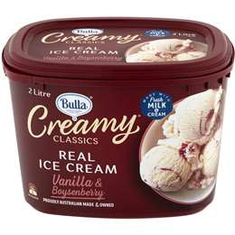 Bulla Creamy Classics Ice Cream Vanilla & Boysenberry 2l