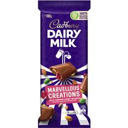 Cadbury Block Dairy Milk Marvellous Creations Jelly Popping Candy 190g