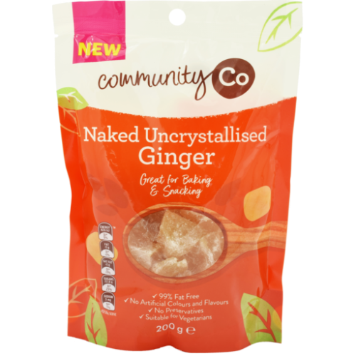 Community Co Naked Uncrystallised Ginger 200g