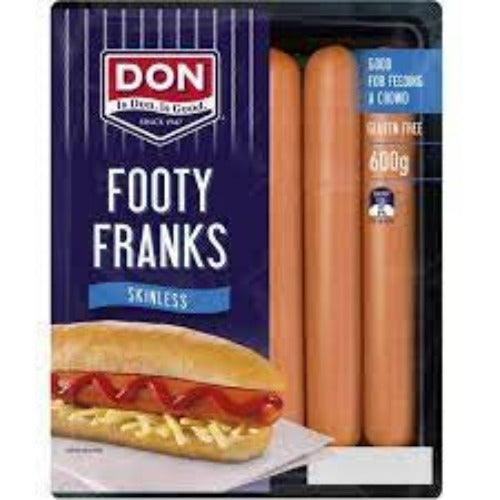 Don Footy Franks Skinless 375g