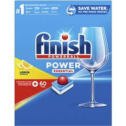 Finish Power Essential Lemon Box Sparkle Dishwasher Tablets 60 Pack