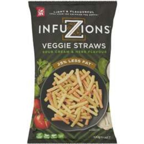 Infuzions Veggie Straws Sour Cream & Herb Flavour 90g