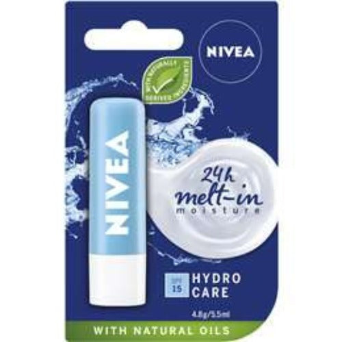 Nivea Hydro Care Moisturising Lip Balm Spf15 4.8g