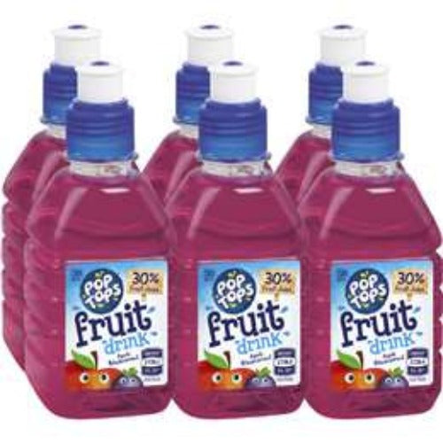 Pop Tops Apple Blackcurrant Drink 250ml X6 Pack