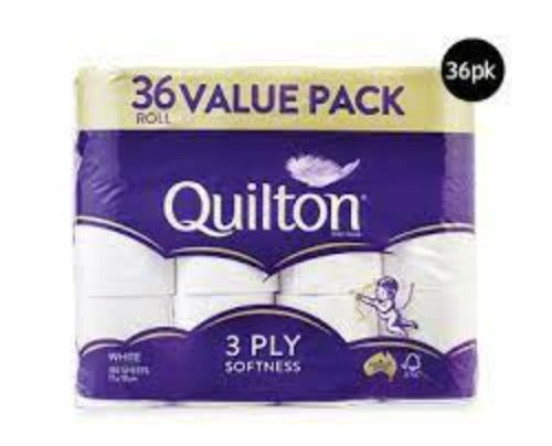 Quilton 3Ply White Toilet Tissue 36 Pack